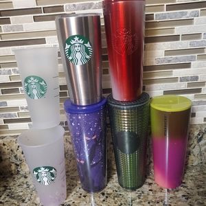 Lot of 7 Starbucks Tumblers and Cups
